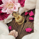 Vriksham Brass Matte Lakshmi Kumkum Box-RG195